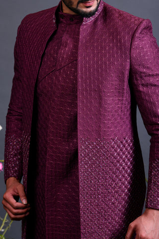 Purple indowestern for Men - Raj Shah