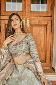 Buy Green lehanga choli Collection for Women - Raj Shah