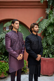 Purple indo western with zardoshi work - Raj Shah
