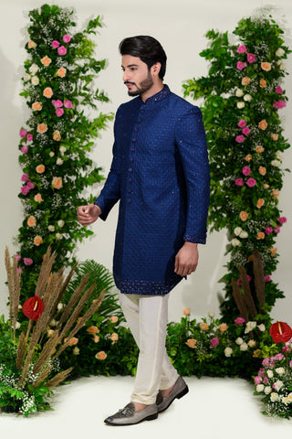 Buy Blue indowestern Collection for Men - Raj Shah