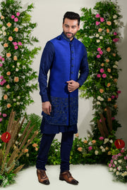 Blue long jacket for Men - Raj Shah